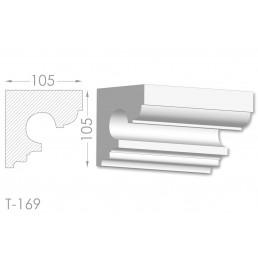 Тяга, молдинг з гіпсу т-169