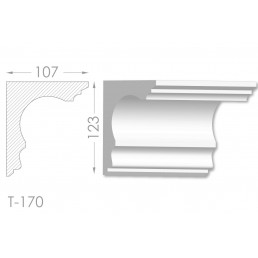Тяга, молдинг з гіпсу т-170