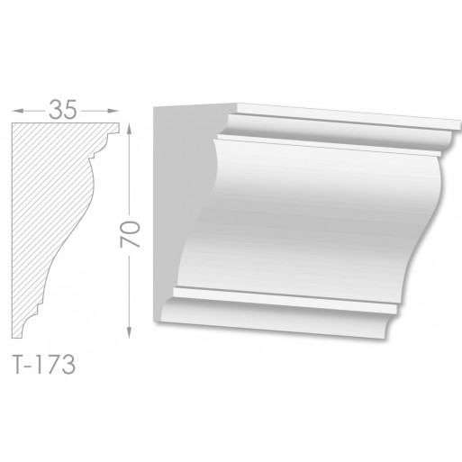 Тяга, молдинг з гіпсу т-173
