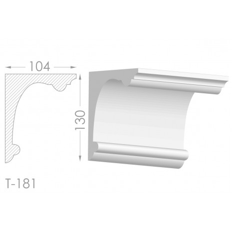 Тяга, молдинг з гіпсу т-181