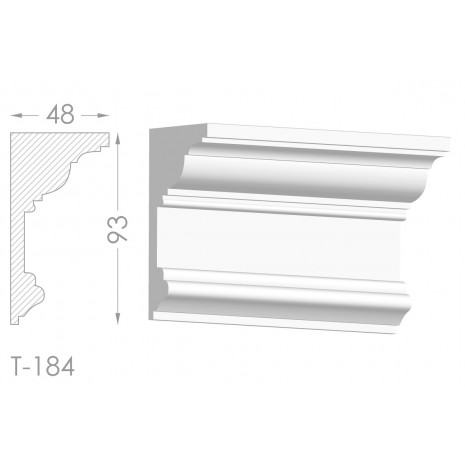 Тяга, молдинг з гіпсу т-184