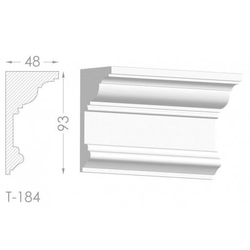 Тяга, молдинг з гіпсу т-184