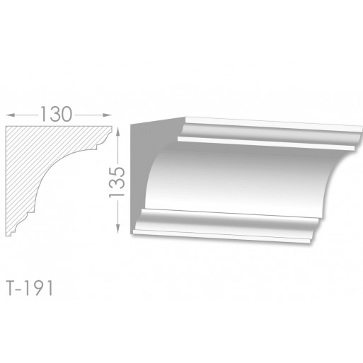 Тяга, молдинг з гіпсу т-191