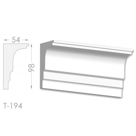 Тяга, молдинг з гіпсу т-194