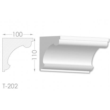 Тяга, молдинг з гіпсу т-202