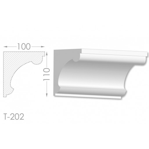 Тяга, молдинг з гіпсу т-202