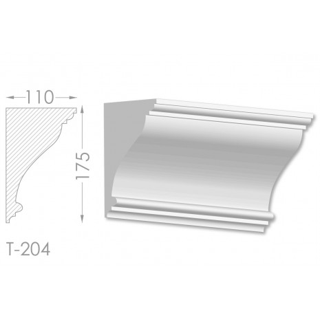 Тяга, молдинг з гіпсу т-204