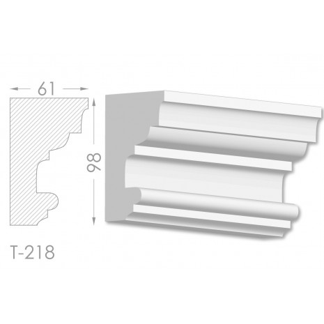 Тяга, молдинг з гіпсу т-218