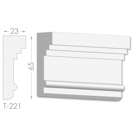 Тяга, молдинг з гіпсу т-221