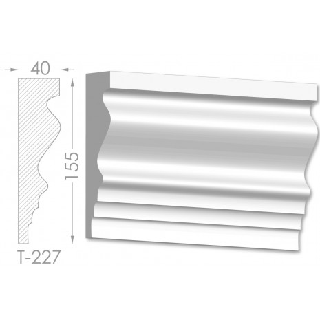 Тяга, молдинг з гіпсу т-227