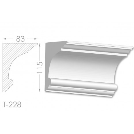 Тяга, молдинг з гіпсу т-228