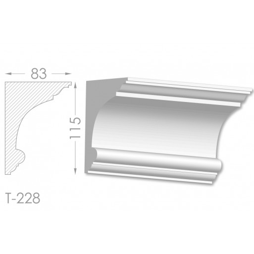 Тяга, молдинг из гипса т-228