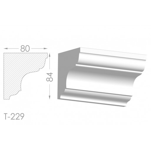 Тяга, молдинг з гіпсу т-229