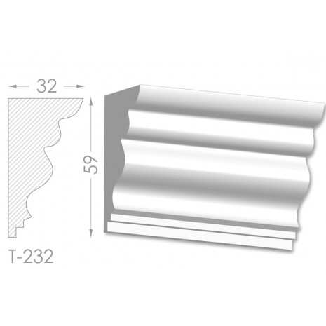 Тяга, молдинг з гіпсу т-232