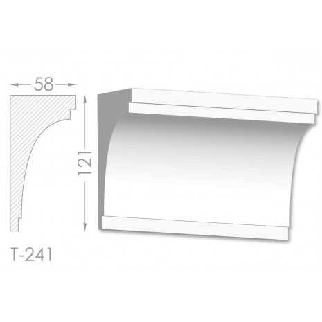 Тяга, молдинг з гіпсу т-241