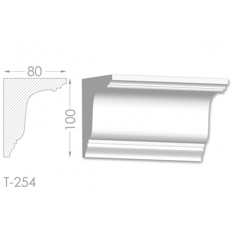 Тяга, молдинг з гіпсу т-254