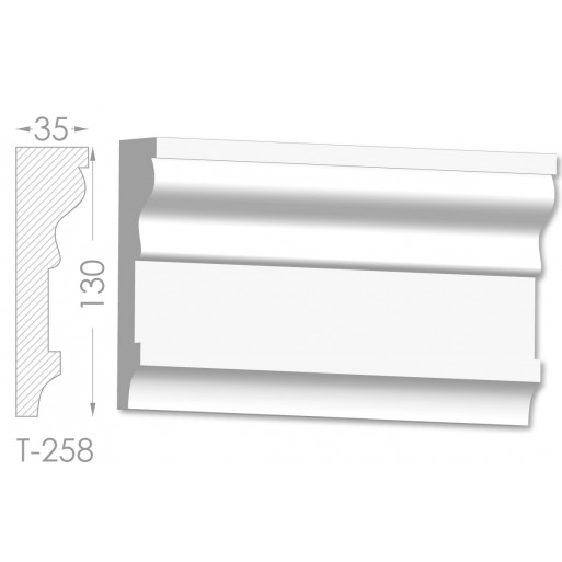 Тяга, молдинг з гіпсу т-258