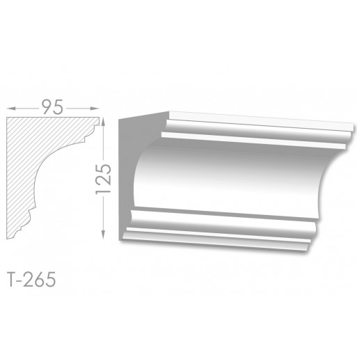 Тяга, молдинг з гіпсу т-265