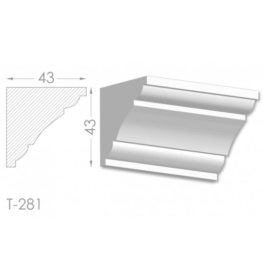 Тяга, молдинг з гіпсу т-281