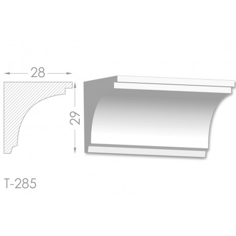 Тяга, молдинг з гіпсу т-285