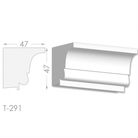 Тяга, молдинг з гіпсу т-291