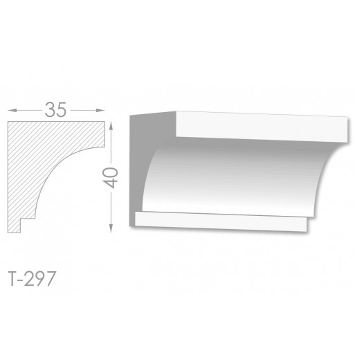 Тяга, молдинг з гіпсу т-297