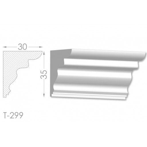 Тяга, молдинг з гіпсу т-299