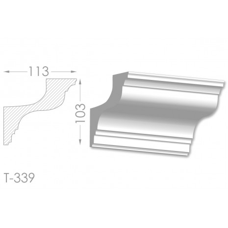 Тяга, молдинг з гіпсу т-339