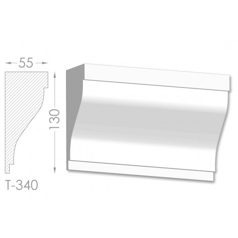 Тяга, молдинг з гіпсу т-340