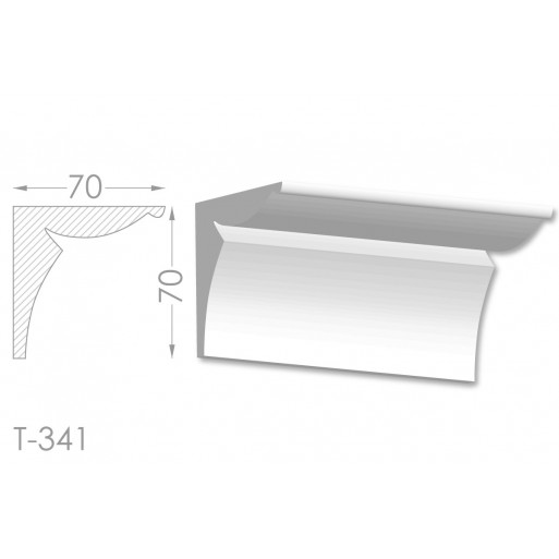 Тяга, молдинг з гіпсу т-341