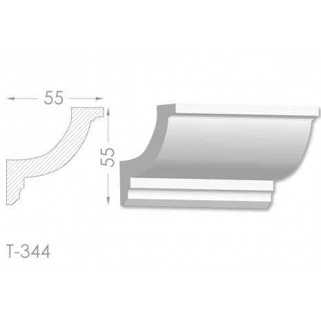 Тяга, молдинг з гіпсу т-344