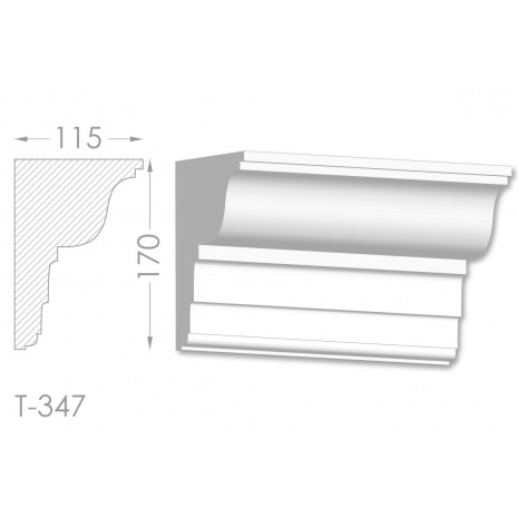 Тяга, молдинг з гіпсу т-347