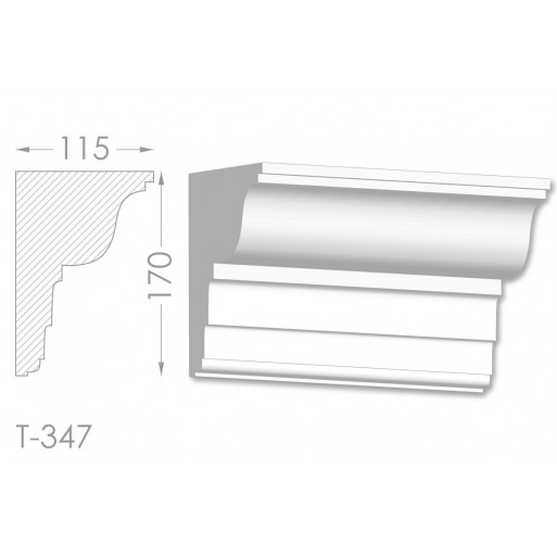 Тяга, молдинг з гіпсу т-347