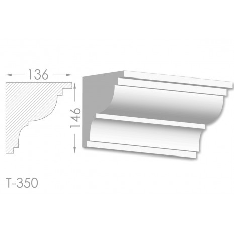 Тяга, молдинг з гіпсу т-350