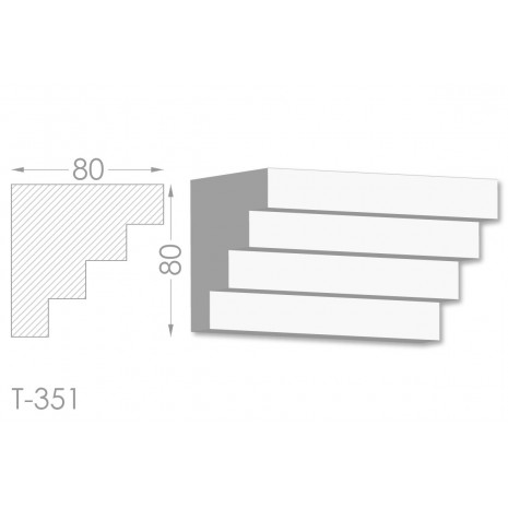Тяга, молдинг з гіпсу т-351