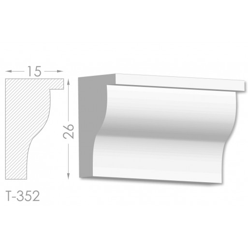 Тяга, молдинг з гіпсу т-352