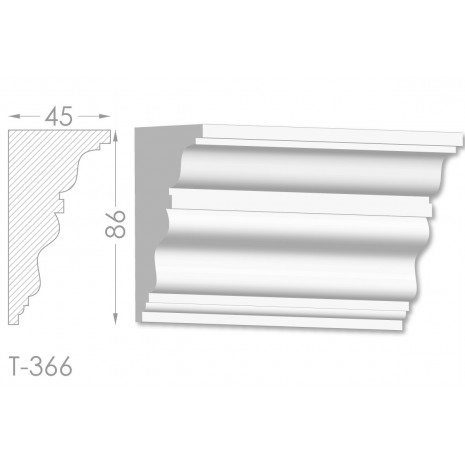 Тяга, молдинг з гіпсу т-366