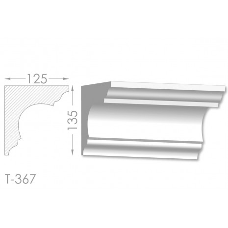 Тяга, молдинг з гіпсу т-367