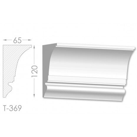 Тяга, молдинг з гіпсу т-369