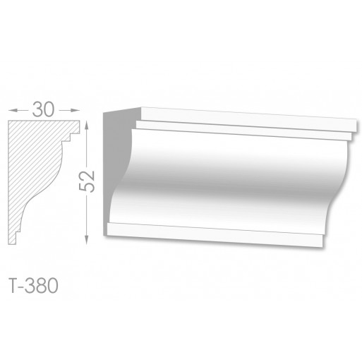 Тяга, молдинг з гіпсу т-380