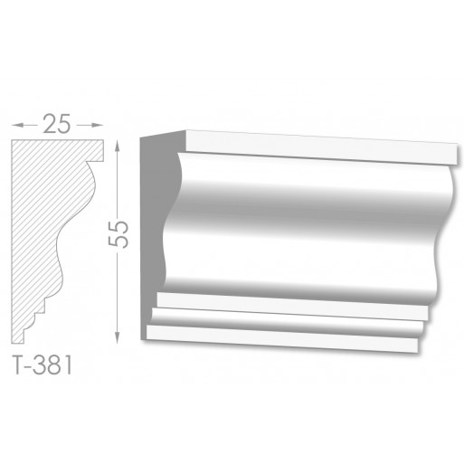 Тяга, молдинг з гіпсу т-381