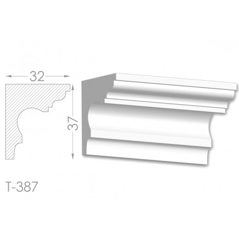Тяга, молдинг з гіпсу т-387