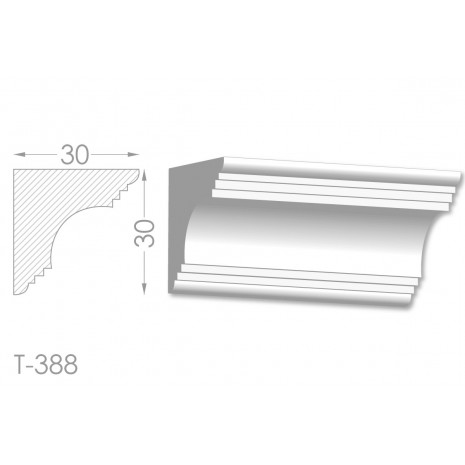 Тяга, молдинг з гіпсу т-388