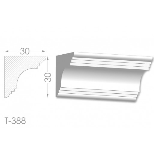 Тяга, молдинг з гіпсу т-388