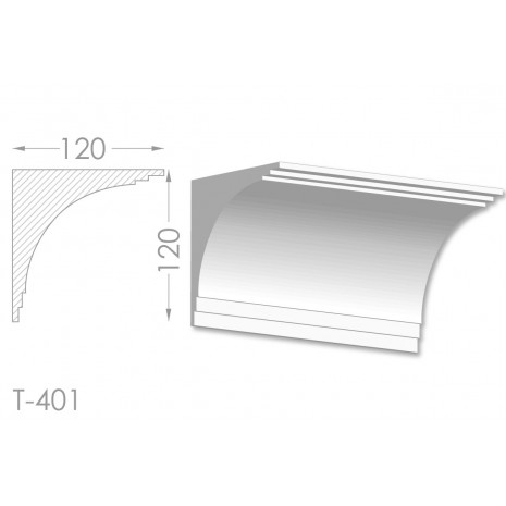 Тяга, молдинг з гіпсу т-401