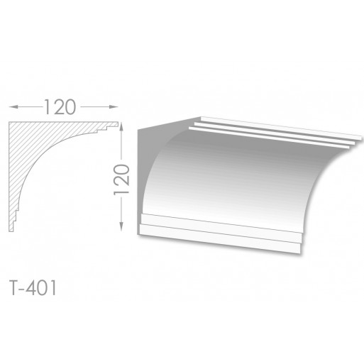Тяга, молдинг з гіпсу т-401