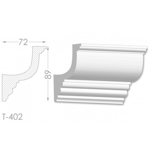 Тяга, молдинг з гіпсу т-402