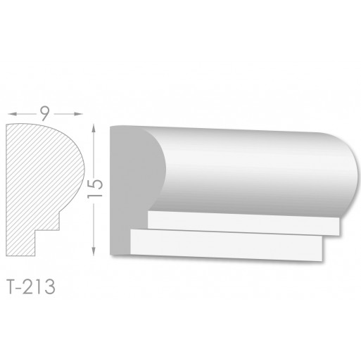 Тяга, молдинг з гіпсу т-213
