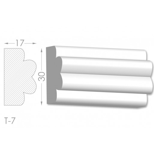Тяга, молдинг з гіпсу т-7