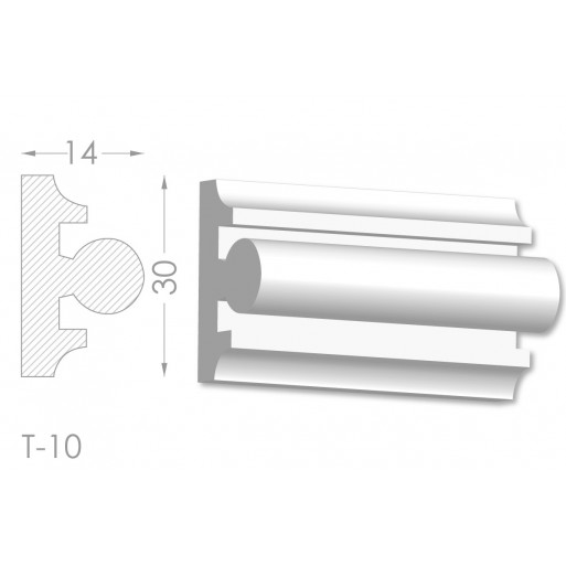 Тяга, молдинг з гіпсу т-10